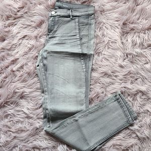 New York & Company Women's Gray Moto-Style Skinny Jeans